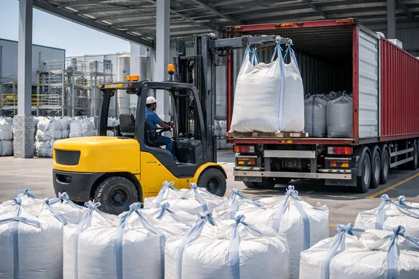 Bulk bag packaging ready for container loading